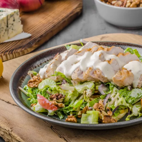 Waldorf salad with grilled chicken