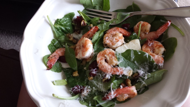 Rustic Spinach and Shrimp Salad