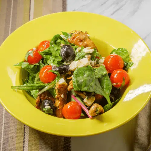 Super Light Greek Chicken Orzo Salad