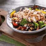 Delicious Balsamic Chicken Salad With Spicy Mustard and Walnuts