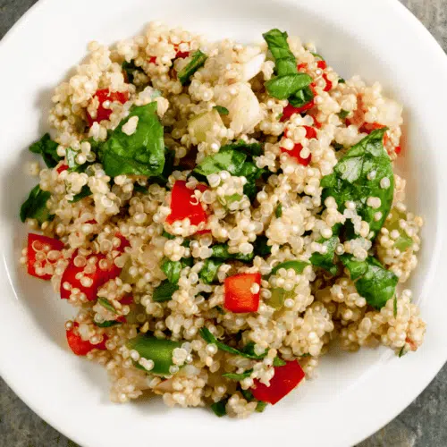 Toasted Garlic Quinoa With Tomatoes and Basil Recipe